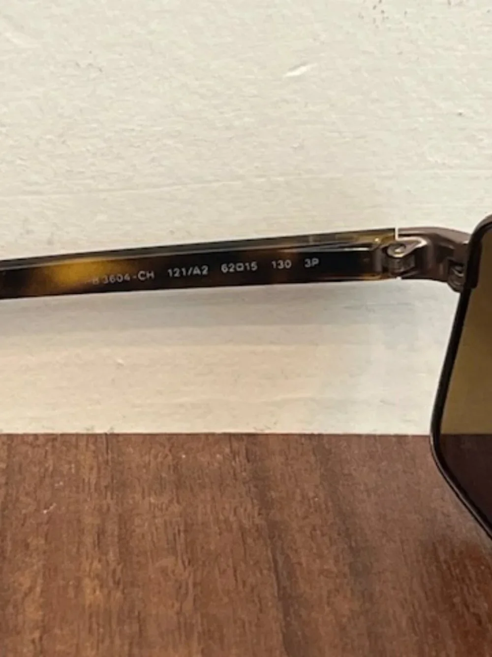 Ray-Ban RB 3604-CH Sunglasses Chromance Brown Tortoise Frame 62-15-130 Italy